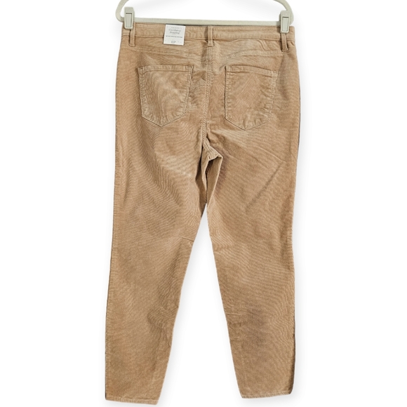 NWT Talbots tan corduroy high waist skinny leg ankle jegging pants Womens 12 - Picture 2 of 6